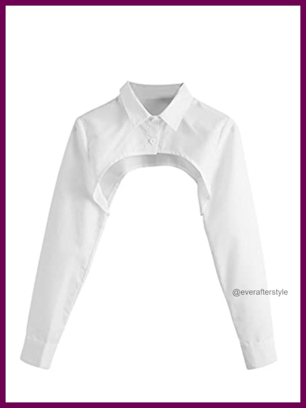 Women's Button Front Collared Blouse Long Sleeve Crop Top